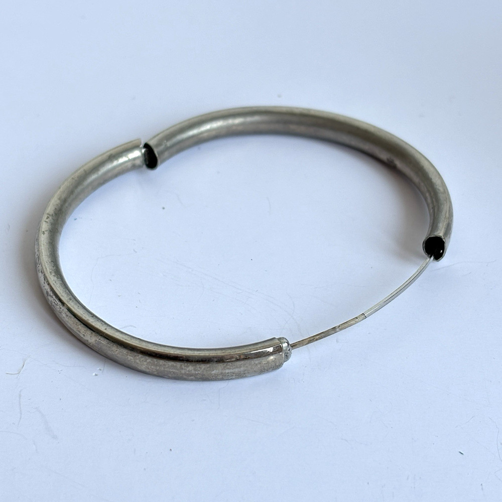 Vtg Sterling Silver Child’s Bangle Bracelet Expandable Tubular Baby Jewelry